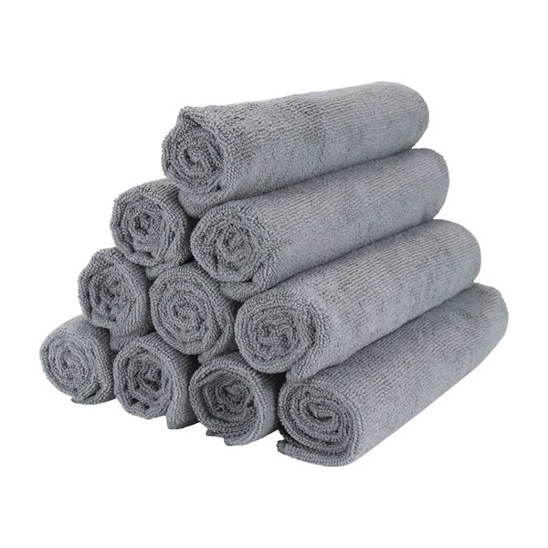 Monarch Brands Microfiber Hand Towels, 16in x 27in - Grey, 12PK PNP915105GRE - main